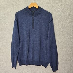 MONTECHIARO VIRGIN WOOL BLEND 1/4 ZIP SWEATER, SIZE L??? *